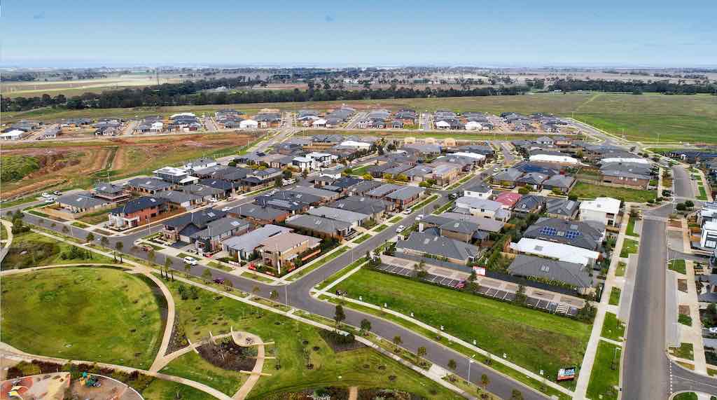 Demo: Aerial shot of new housing development